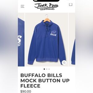 Vintage Style Buffalo Bills Sweatshirt Women Medium Blue Junk Food Football NFL